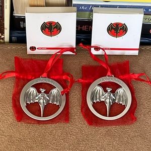 TWO-NIB-Vintage Bacardi logo metal ornaments